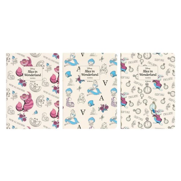 Disney Alice in Wonderland pack 3 A6 notebooks - Afbeelding 2